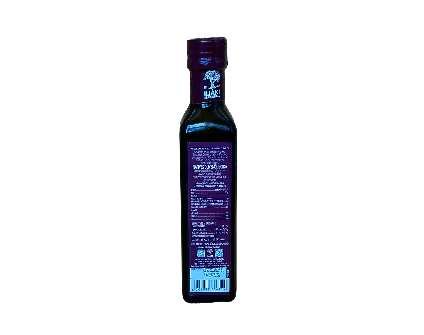 ILIAKI - Trimythos 250ml - Bio-Olivenöl Extra Nativ aus Olympia